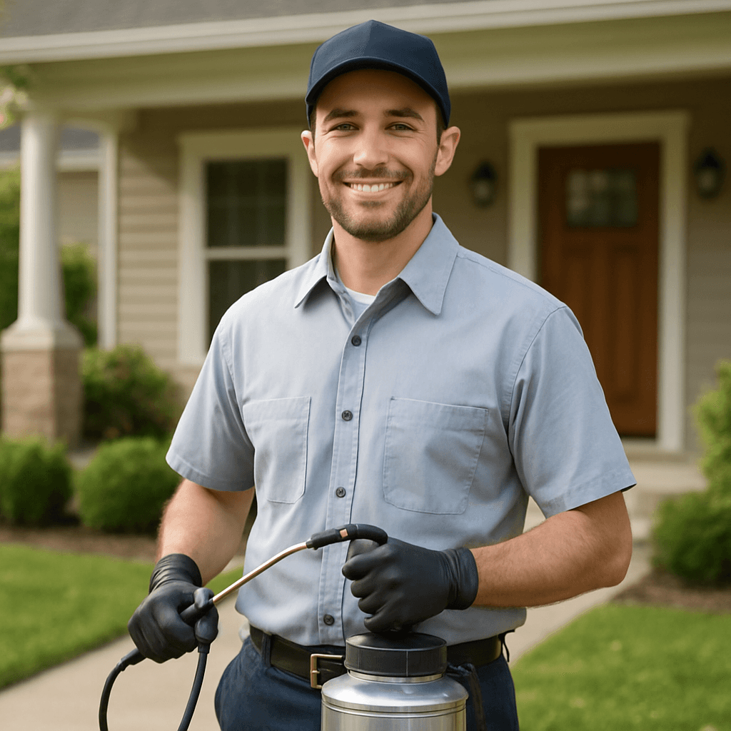 A friendly G's Pest Control technician ready to serve local homeowners